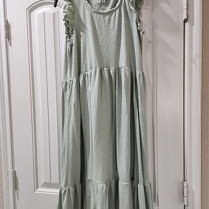 Kids Ruffled Green Dress